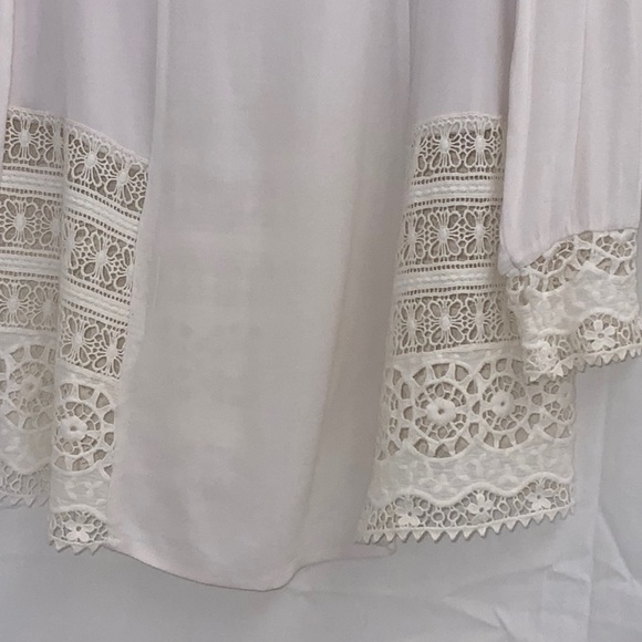 Soft Tunic Top with Lace Inset Shoulders, Cuffs and Hip-to-Hemline by XCVI - Picture 6 of 9